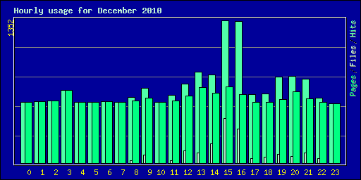 Hourly usage for December 2010